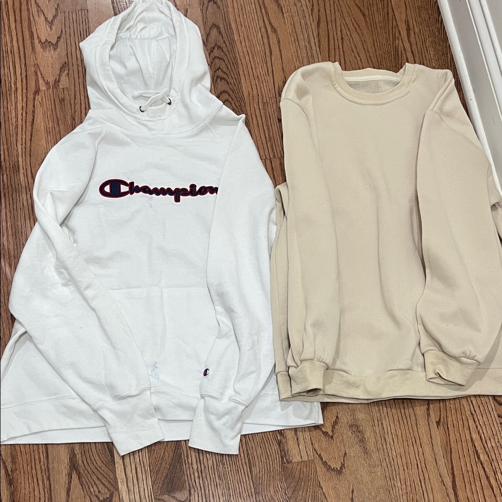Champion White and Cream Sweatshirts
